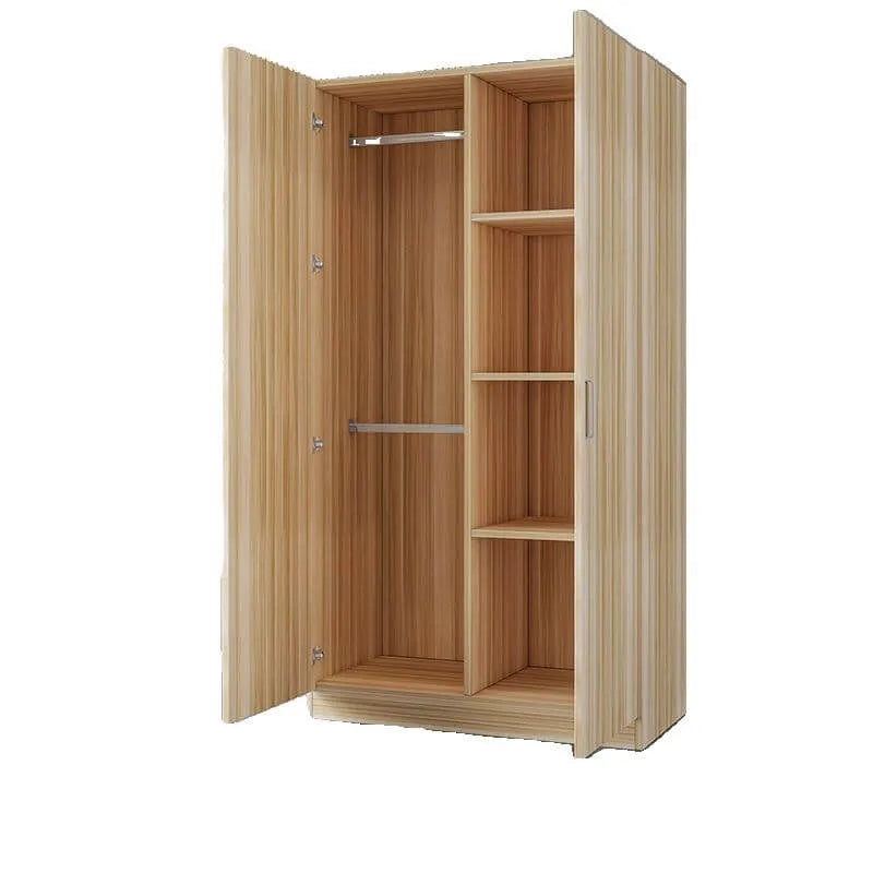 Minimalist Wood Wardrobe Armoire with Soft-Close Storage