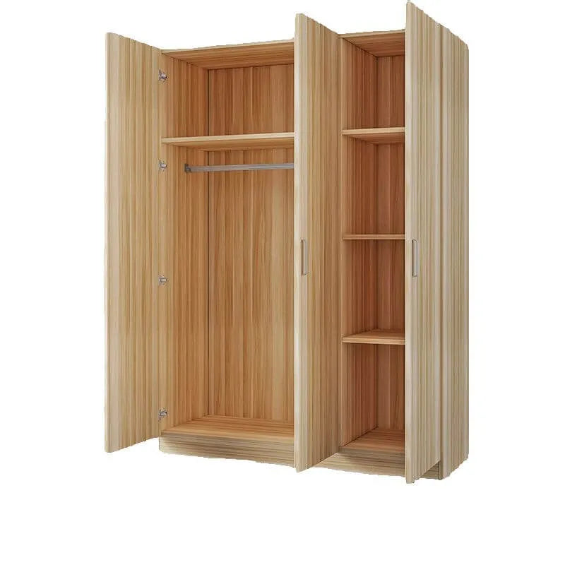 Minimalist Wood Wardrobe Armoire with Soft-Close Storage