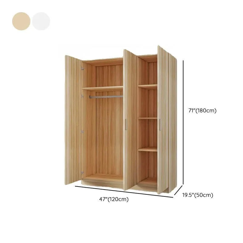 Minimalist Wood Wardrobe Armoire with Soft-Close Storage Dimensions