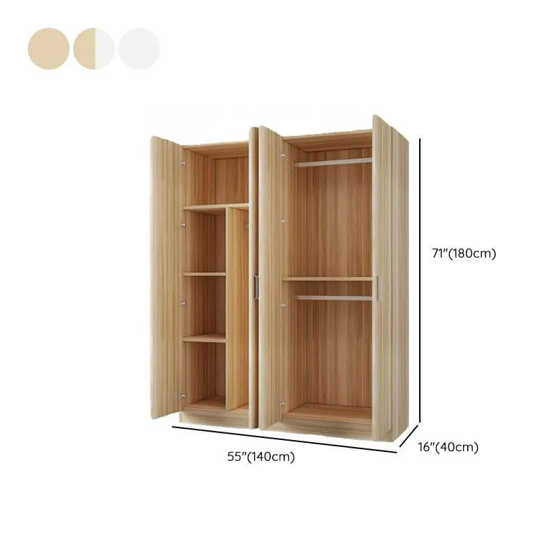 Minimalist Wood Wardrobe Armoire with Soft-Close Storage Dimensions