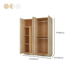 Minimalist Wood Wardrobe Armoire with Soft-Close Storage Dimensions