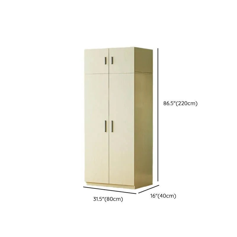 Minimalist Wood Wardrobe Armoire with Soft-Close Storage Dimensions