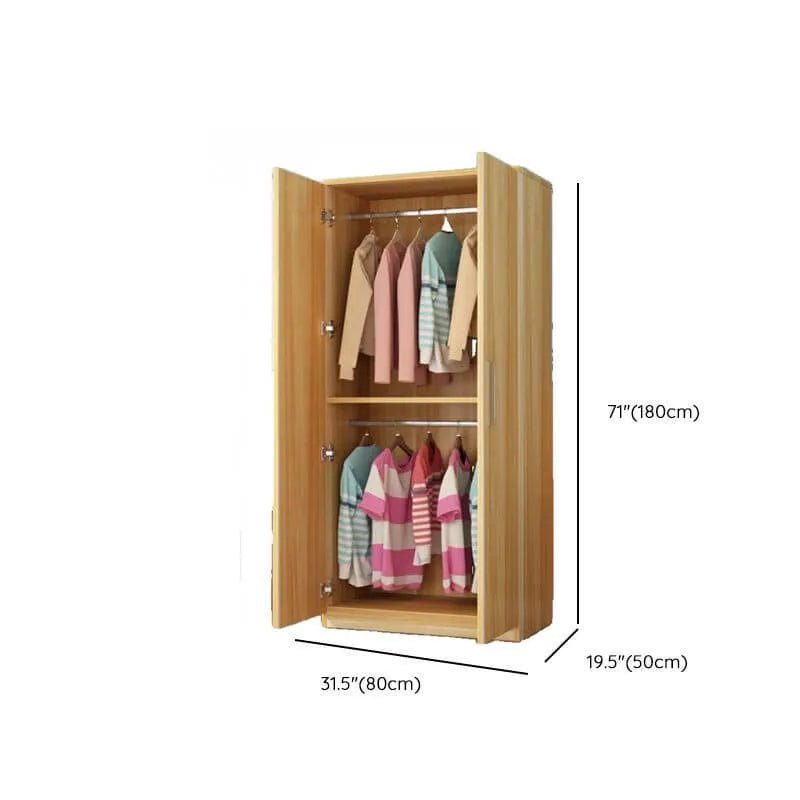 Minimalist Wood Wardrobe Armoire with Soft-Close Storage Dimensions