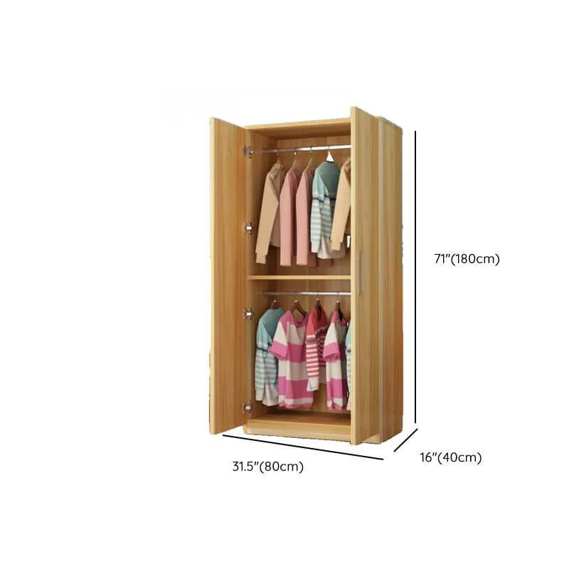 Minimalist Wood Wardrobe Armoire with Soft-Close Storage Dimensions