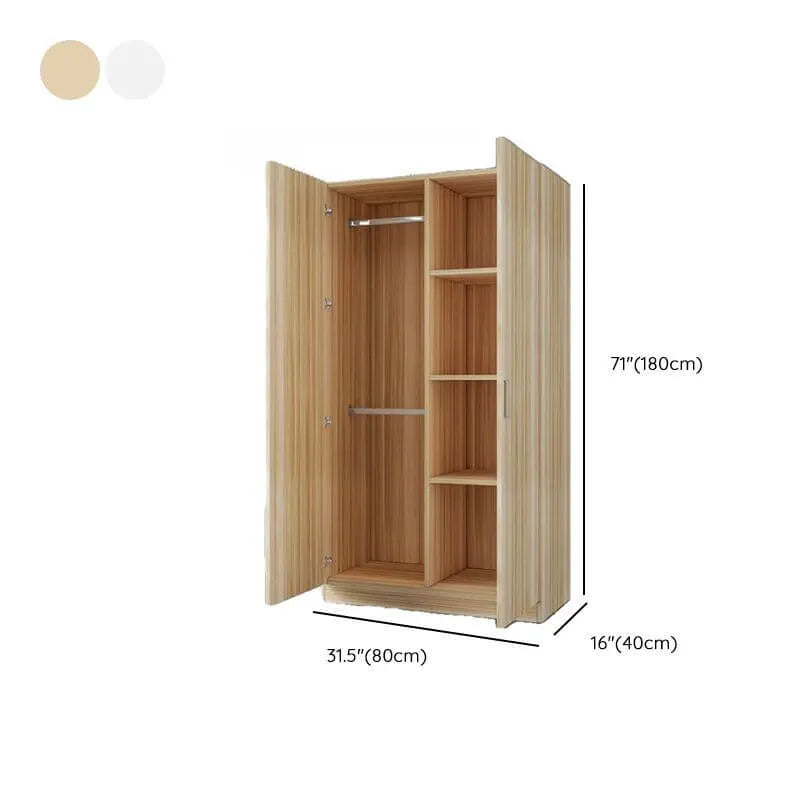 Minimalist Wood Wardrobe Armoire with Soft-Close Storage Dimensions