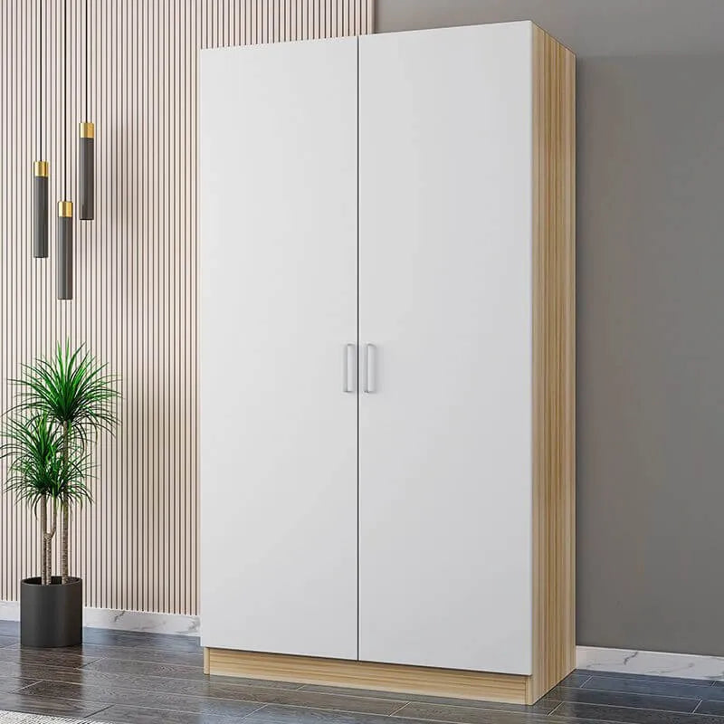 Minimalist Wood Wardrobe Armoire with Soft-Close Storage Main Product Image