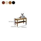 Minimalist Wooden Bench with Integrated Shelving and Textured Woven Surface Dimensions