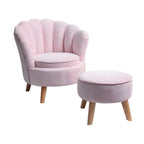 Mint Green and Pink Upholstered Club Ottoman for Kids' Playroom