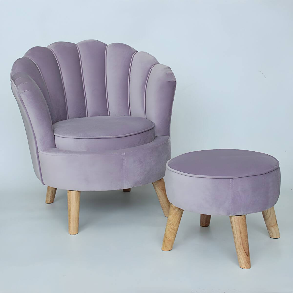 Mint Green and Pink Upholstered Club Ottoman for Kids' Playroom