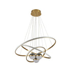 Modern 3-Tier Gold LED Chandelier with Remote Control and Dimmable Feature