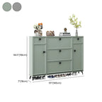 Modern 3-Tier Shoe Cabinet in Mint Green & Grey with Adjustable Storage Dimensions
