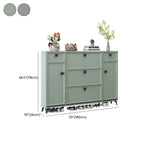 Modern 3-Tier Shoe Cabinet in Mint Green & Grey with Adjustable Storage Dimensions