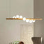 Modern 5/7-Light Spiral Globe Pendant with Wood Beam and Gold Metal Main Product Image