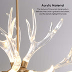 Modern 9-Light Tiered Antler Chandelier in Gold and Black