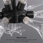 Modern 9-Light Tiered Antler Chandelier in Gold and Black