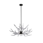Modern 9-Light Tiered Antler Chandelier in Gold and Black