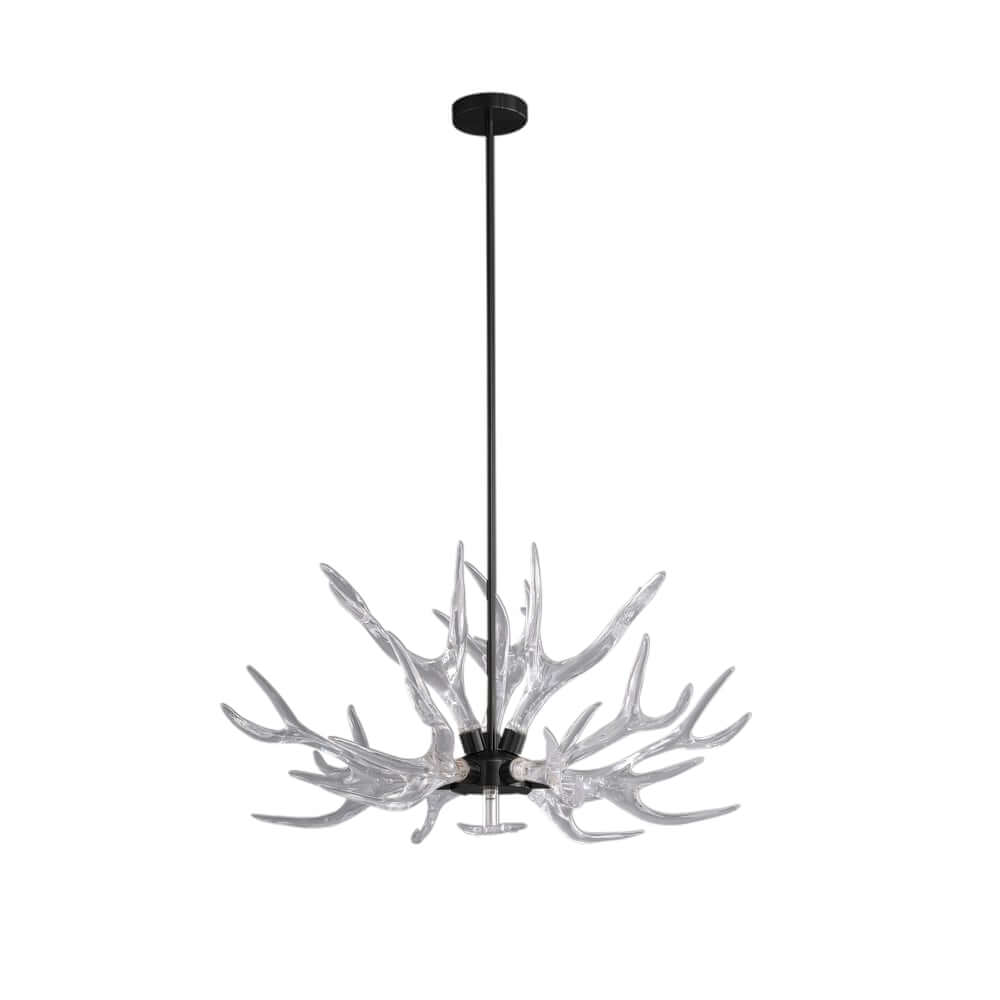Modern 9-Light Tiered Antler Chandelier in Gold and Black