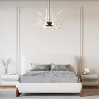 Modern 9-Light Tiered Antler Chandelier in Gold and Black