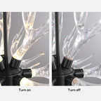 Modern 9-Light Tiered Antler Chandelier in Gold and Black