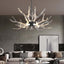 Modern 9-Light Tiered Antler Chandelier in Gold and Black Main Product Image