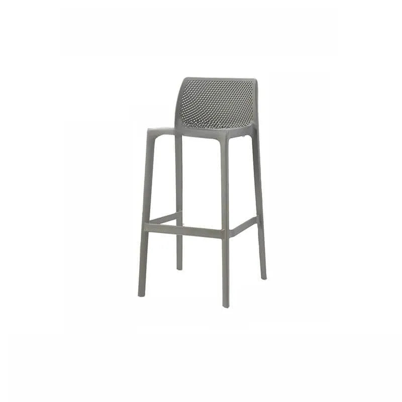 Modern Acrylic Bar Stools with Back and Footrest – Fixed Height