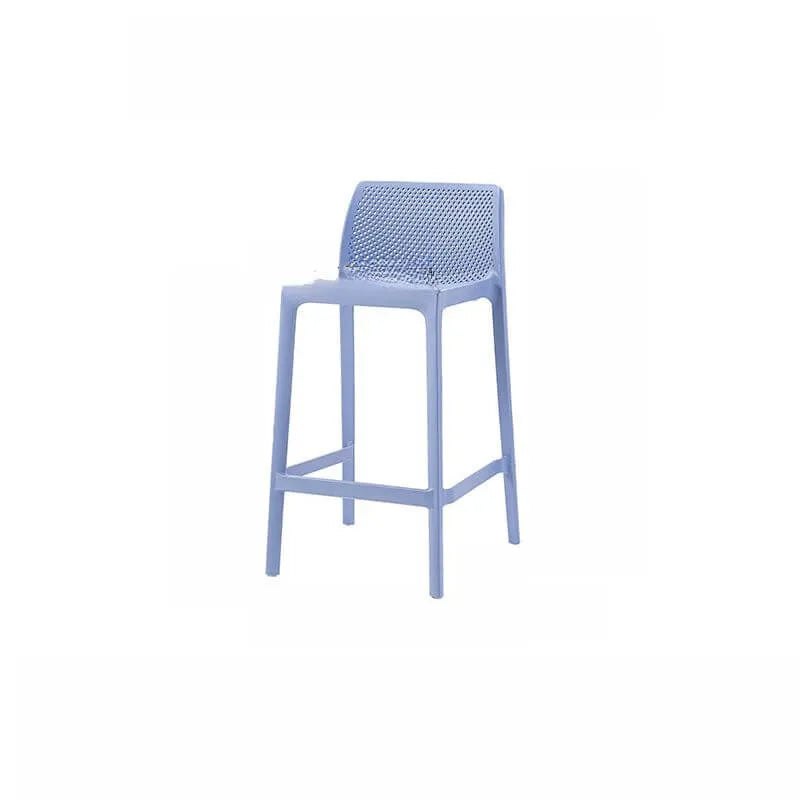 Modern Acrylic Bar Stools with Back and Footrest – Fixed Height