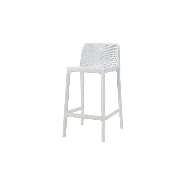 Modern Acrylic Bar Stools with Back and Footrest – Fixed Height