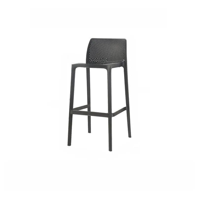 Modern Acrylic Bar Stools with Back and Footrest – Fixed Height