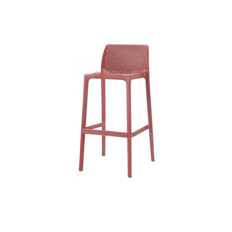 Modern Acrylic Bar Stools with Back and Footrest – Fixed Height