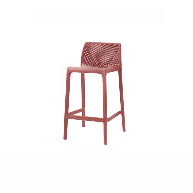 Modern Acrylic Bar Stools with Back and Footrest – Fixed Height