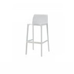 Modern Acrylic Bar Stools with Back and Footrest – Fixed Height