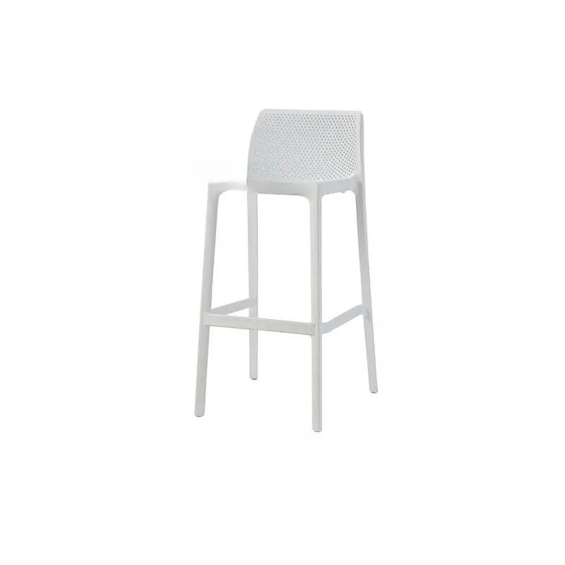 Modern Acrylic Bar Stools with Back and Footrest – Fixed Height