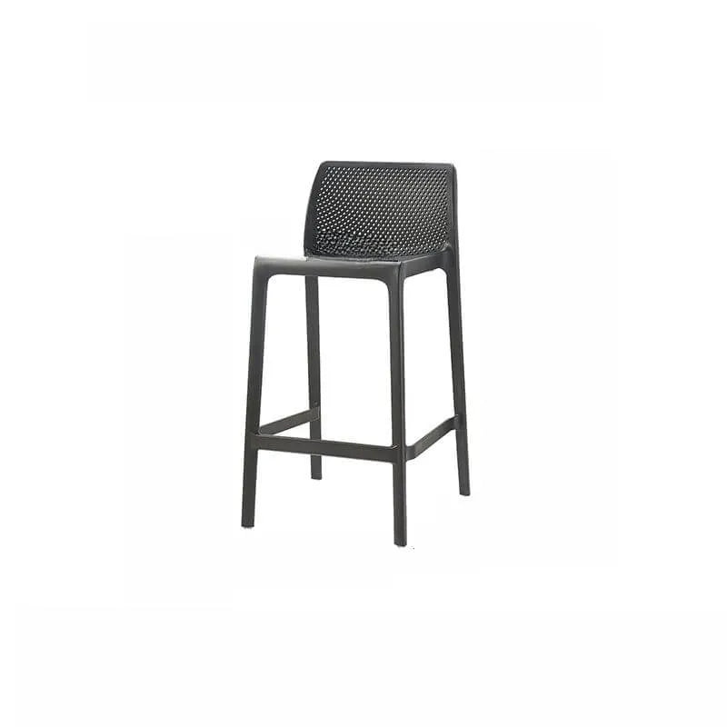 Modern Acrylic Bar Stools with Back and Footrest – Fixed Height