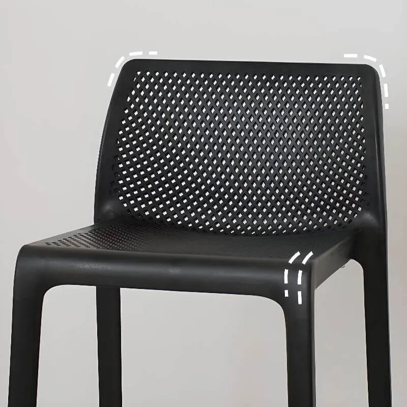 Modern Acrylic Bar Stools with Back and Footrest – Fixed Height