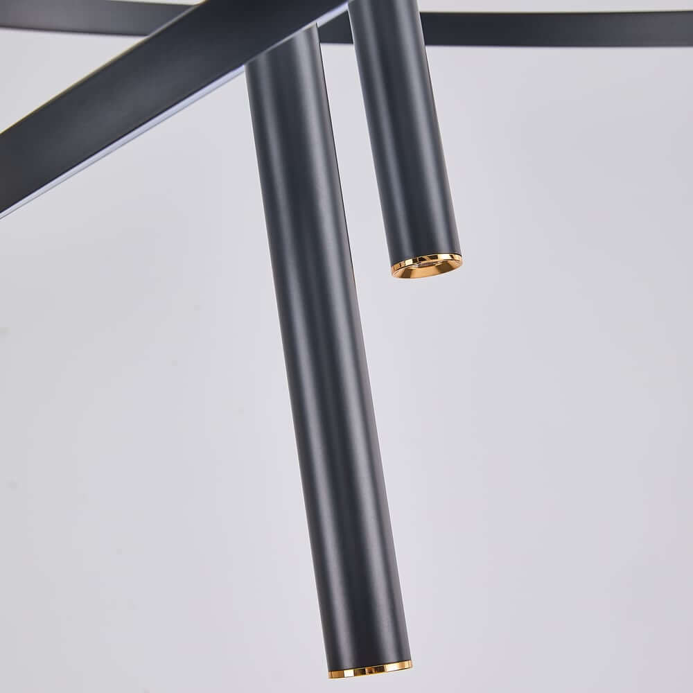 Modern Aluminum 5-Light Pendant Ceiling Light with Wagon Wheel Design