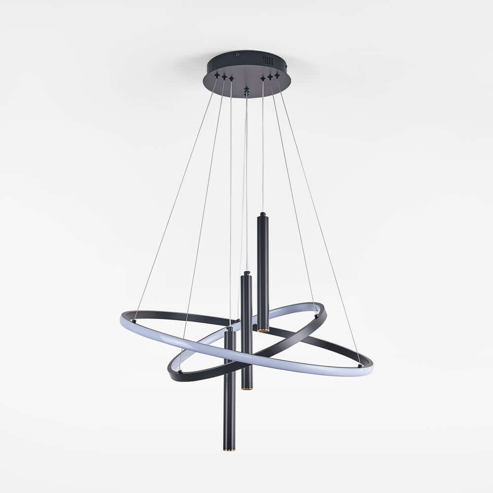 Modern Aluminum 5-Light Pendant Ceiling Light with Wagon Wheel Design