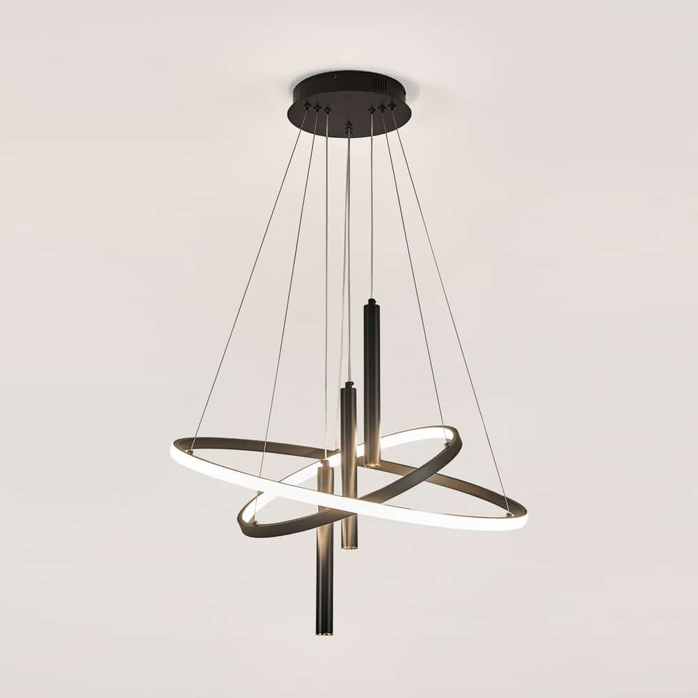 Modern Aluminum 5-Light Pendant Ceiling Light with Wagon Wheel Design