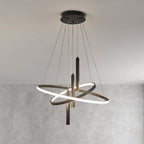 Modern Aluminum 5-Light Pendant Ceiling Light with Wagon Wheel Design