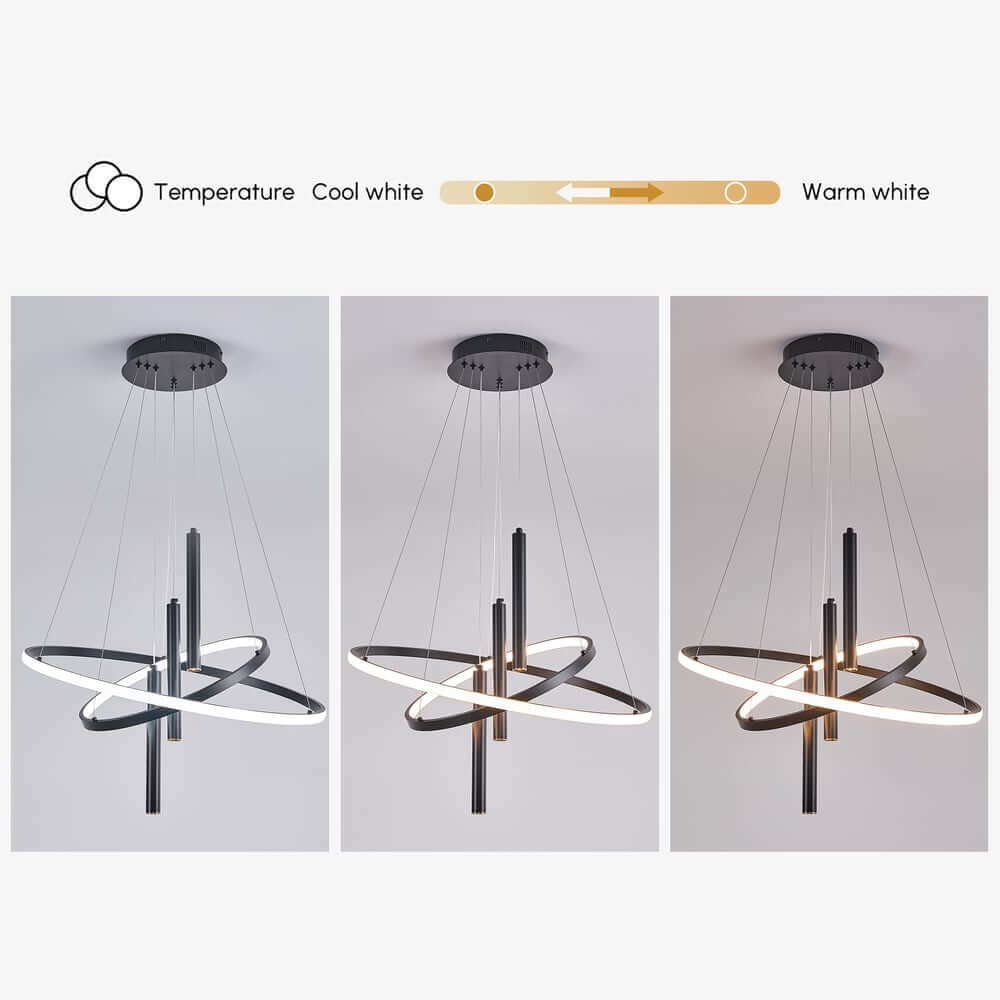 Modern Aluminum 5-Light Pendant Ceiling Light with Wagon Wheel Design