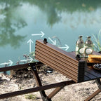 Modern Aluminum Foldable Outdoor Table with Wood-Grain Top