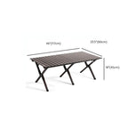 Modern Aluminum Foldable Outdoor Table with Wood-Grain Top Dimensions