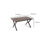 Modern Aluminum Foldable Outdoor Table with Wood-Grain Top Dimensions