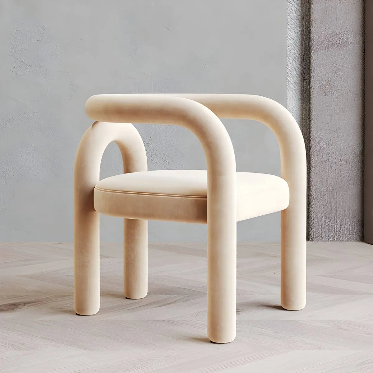 Modern Armless Open-Back Fabric Dining Chairs – Microfiber Upholstery