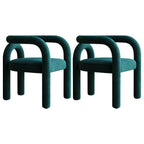 Modern Armless Open-Back Fabric Dining Chairs – Microfiber Upholstery