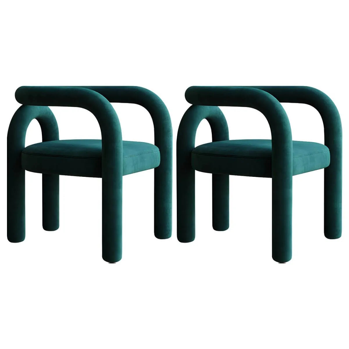 Modern Armless Open-Back Fabric Dining Chairs – Microfiber Upholstery
