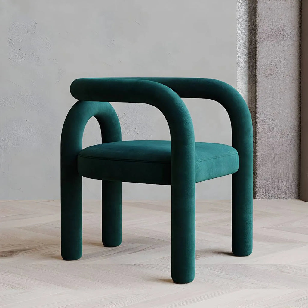 Modern Armless Open-Back Fabric Dining Chairs – Microfiber Upholstery