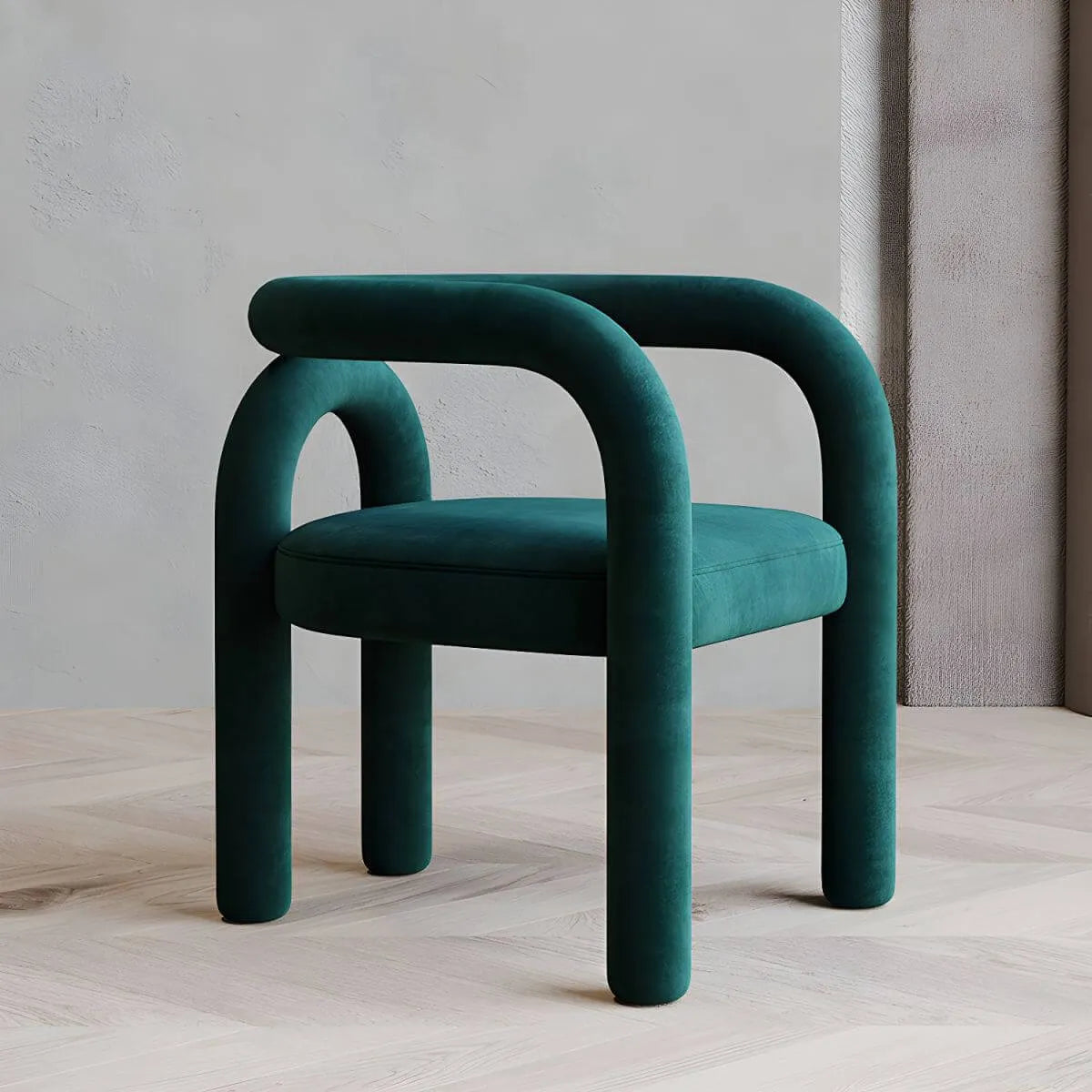 Modern Armless Open-Back Fabric Dining Chairs – Microfiber Upholstery