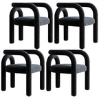 Modern Armless Open-Back Fabric Dining Chairs – Microfiber Upholstery