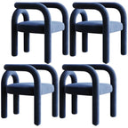 Modern Armless Open-Back Fabric Dining Chairs – Microfiber Upholstery