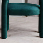 Modern Armless Open-Back Fabric Dining Chairs – Microfiber Upholstery